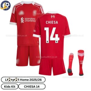 Lvr^_^pooI CHIESA 14 Home 25 26 Kids Football Kit - overview